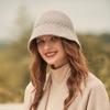 Strictly Selected Goods, Knitted Wool Basin Hat, Women's Big Head, Thickened British Winter Hat, Ear Protector, Pullover Hat, Fresh and Sweet