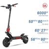 YUME Raptor High-Power Electric Scooter, Dual 3000W Motors, 60V 27Ah Battery, 90km Range, 11" Tires, Hydraulic Brakes