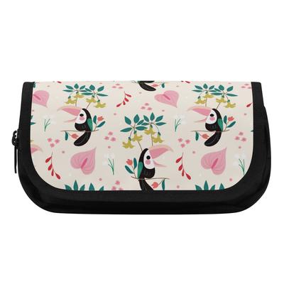 Pencil Pouch 300D Polyester Zipper Closure Roomy Storage with Two Storage Layers for Pens Stationery Accessories for School Study