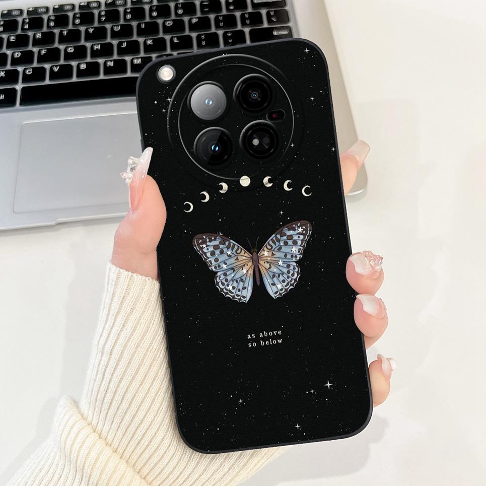 For Infinix Zero 40 4G 5G Back Cover 6.78" On Infinix X6860 X6861 Capa Flower Butterfly Women Fashion Phone Case Liquid Silicone