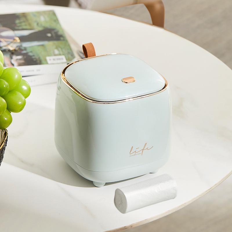 Compact Desktop Waste Bin with Bags - Press-Type
