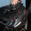Men's Waterproof Motorcycle Boots Microfiber Breathable Motorcycle Protective Boots Rider Racing Casual Shoes Rubber Soles