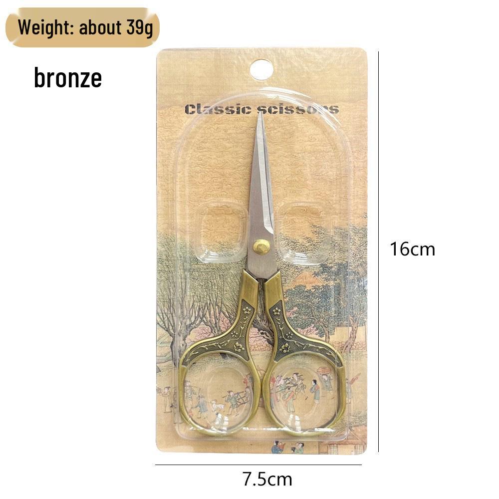 Retro Plum Blossom Embroidery Scissors – Alloy Stainless Steel for Cross Stitch and Handmade Crafts