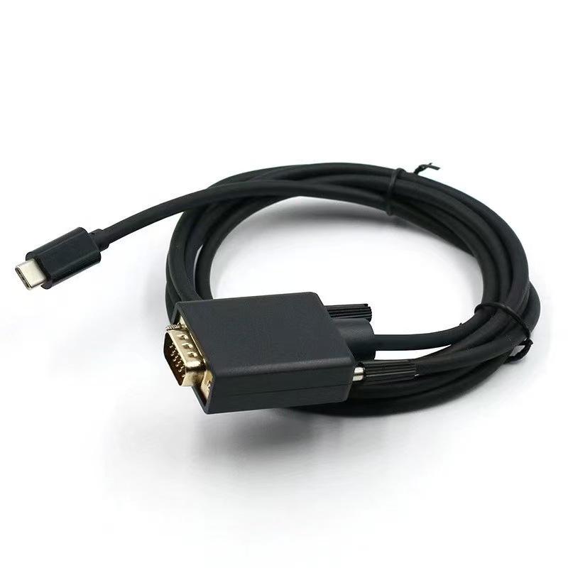 USB 3.1 Type-C To VGA Adapter Cable 1.8m for Phone/Tablet To Projector/TV