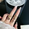 Gilded Purple Diamond & Gold Iris Retro Noble Ring - Women's Light Luxury Fashion Statement Ring