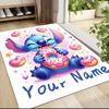 Custom Name Stitch's Sweet Delight Carpet Rug Customizable Soft Washable Anti-Slip Home Living Room Sofa Mats Personalized Rug. 0909366
