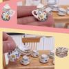 Mini Ceramic Tea Set Perfect Play Toy for Kids - Miniature Food Dishes Cups Plates For Children Tea Cups