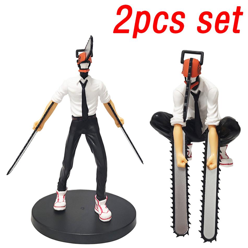 

Anime Chainsaw Man Figure 2pcs Set Denji Action Figural 14-17cm Car Decoration Doll PVC Model Collection Toys Children Gifts