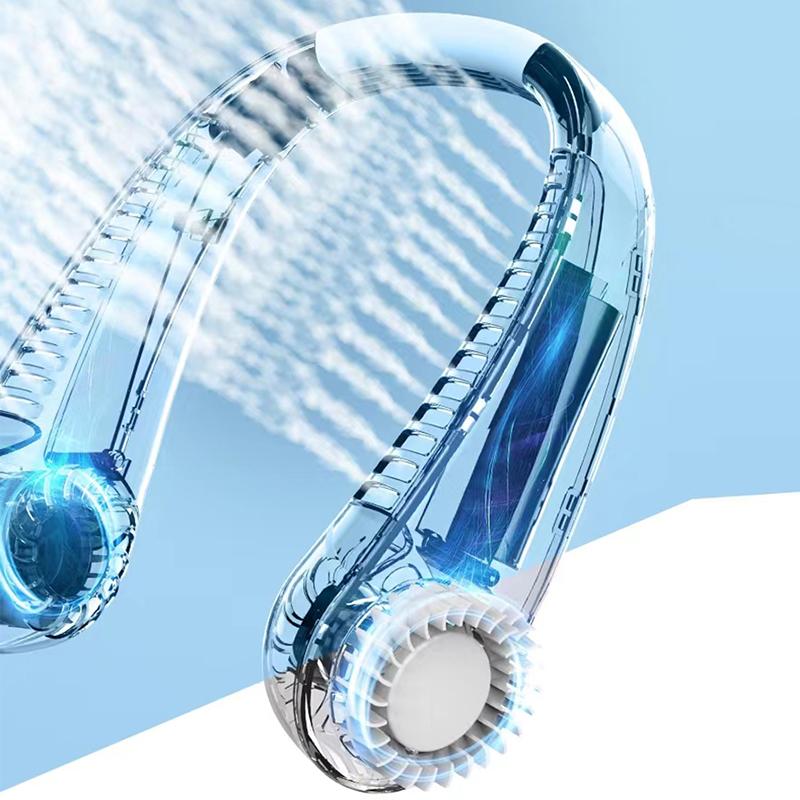 Neck Hanging Fan USB Charging Fan Portable Outdoor Mini Leafless Lazy Person Hanging Neck Strong Wind