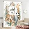 2pcs   2D FLAT PRINTING Curtains (Without Rod) Wild Safari Party Creative Modern Curtains Fabric Curtains Decorations For Home