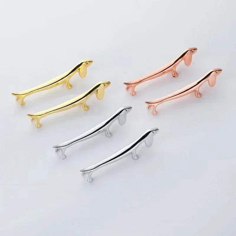 Creative Metal Dachshund Chopstick Holder Rest for Hotel Restaurant Dining Decoration Stand Tableware Home Accessories