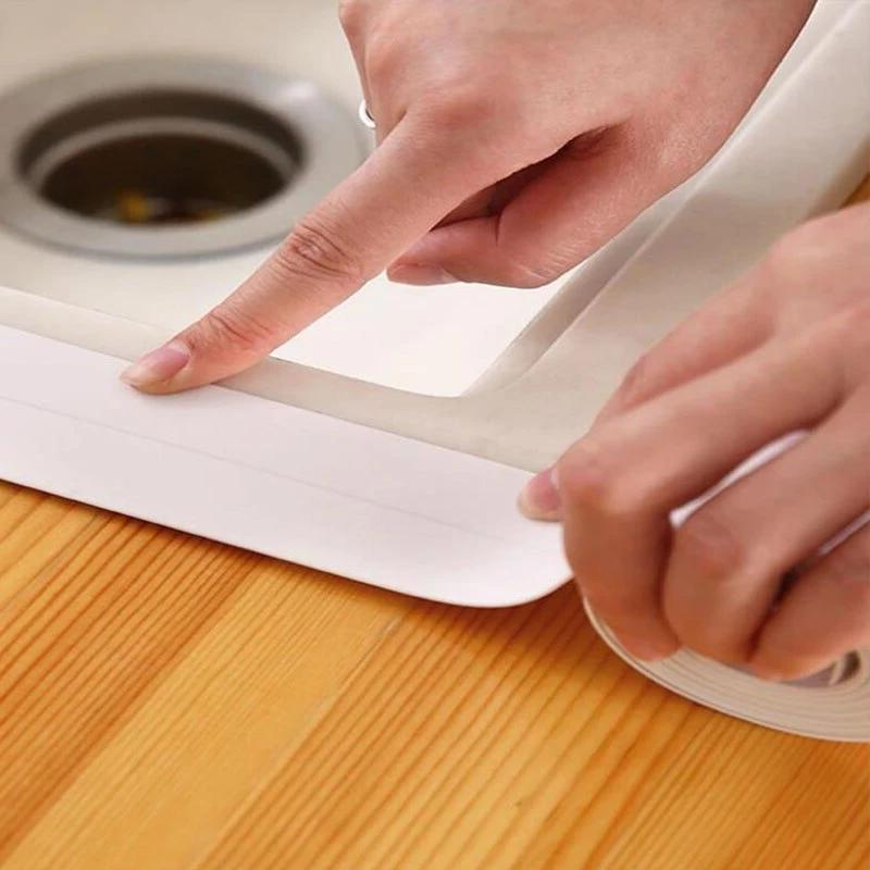 PVC Waterproof and Mildew-Proof Tape for Kitchen and Bathroom, Corner Filling Line Stickers, Sink Edge Seal Strip