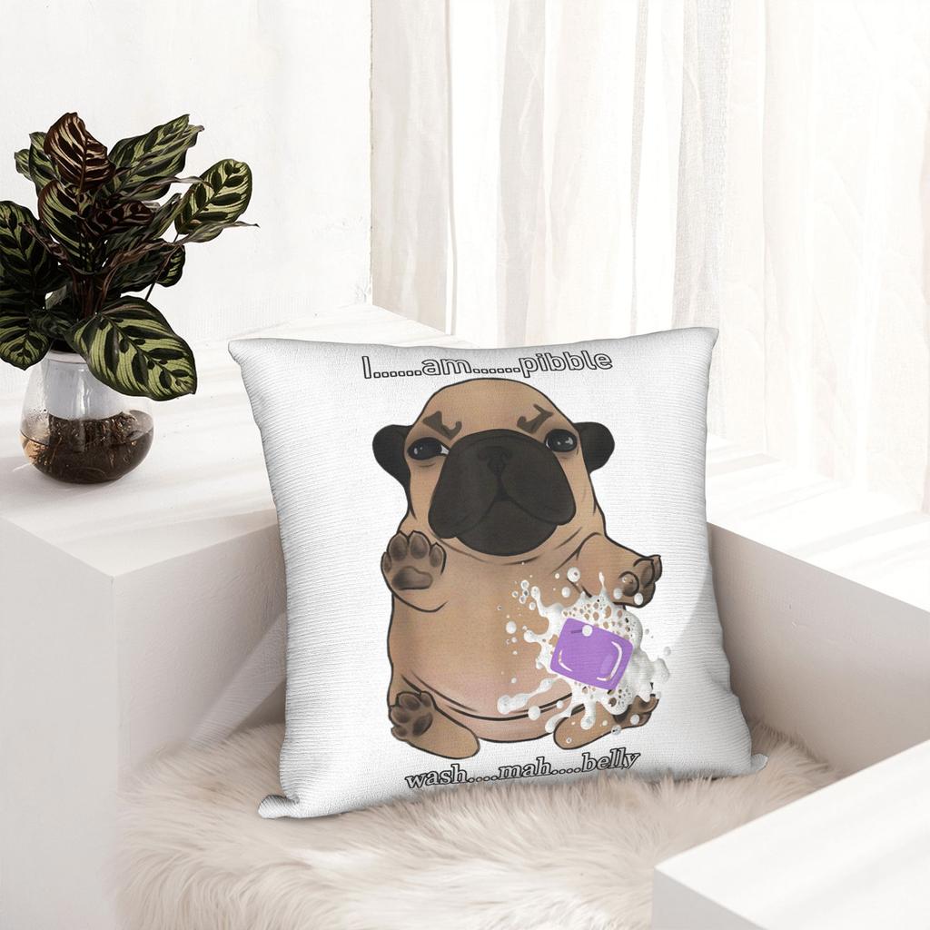 Bedrucktes Ich bin Pibble Wasch meinen Bauch Pibble Meme Kissenbezug Polyester Kissenhülle Lustige Hund Brainrot Dekokissenhülle Zuhause