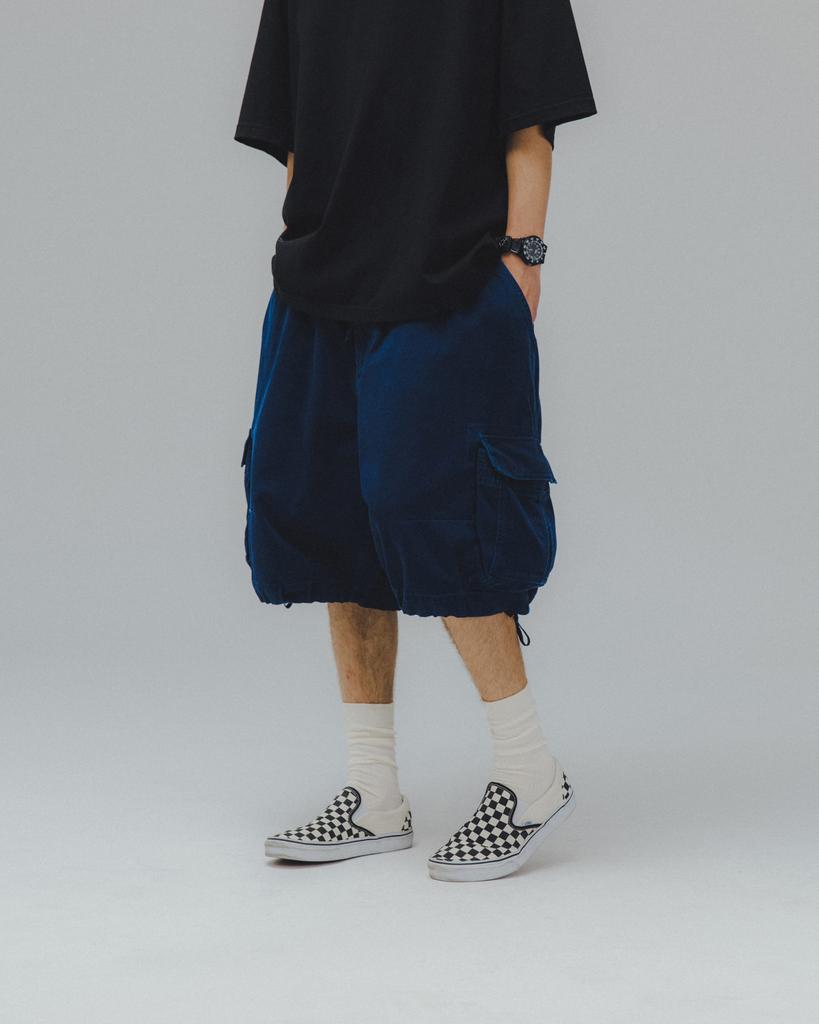 ANGLAN Military Cargo Half Pants - Navy