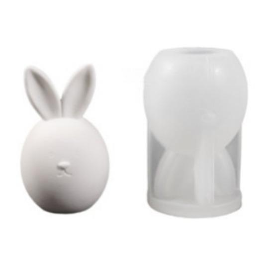 Ostereier-Hase Silikonform DIY gesichtsloser Hase Harz Gips Bastelform Flexibel Wiederverwendbar Kerzenform für Feiertagsdekoration