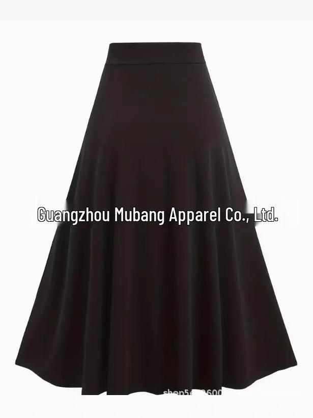 Gothic Lace-up Two-tone Patchwork High-Waisted Midi Skirt