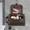 Men's Leather Hanging Toiletry Bag, Travel Shaving Kit, Portable Cosmetics Storage Bag, Toiletry Case