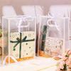 10pcs Clear Plastic Gift Bags with Handles 7"x10"x3.2" Reusable PP Favor Bag with Ribbon Transparent Plastic Gift Bags