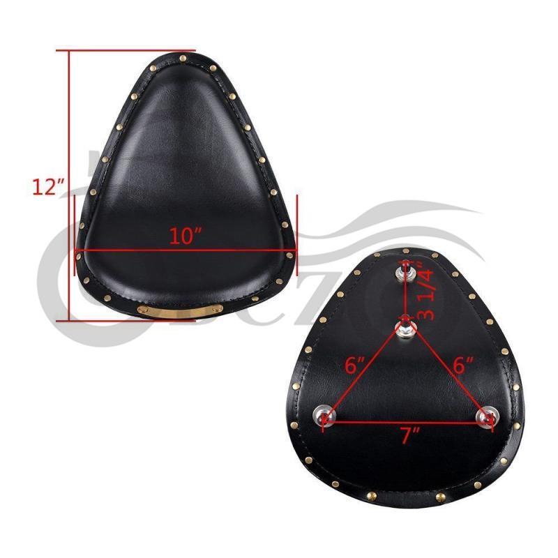 Harley Motorcycle Retro Leather Seat with Copper Rivets & Spring Cushion