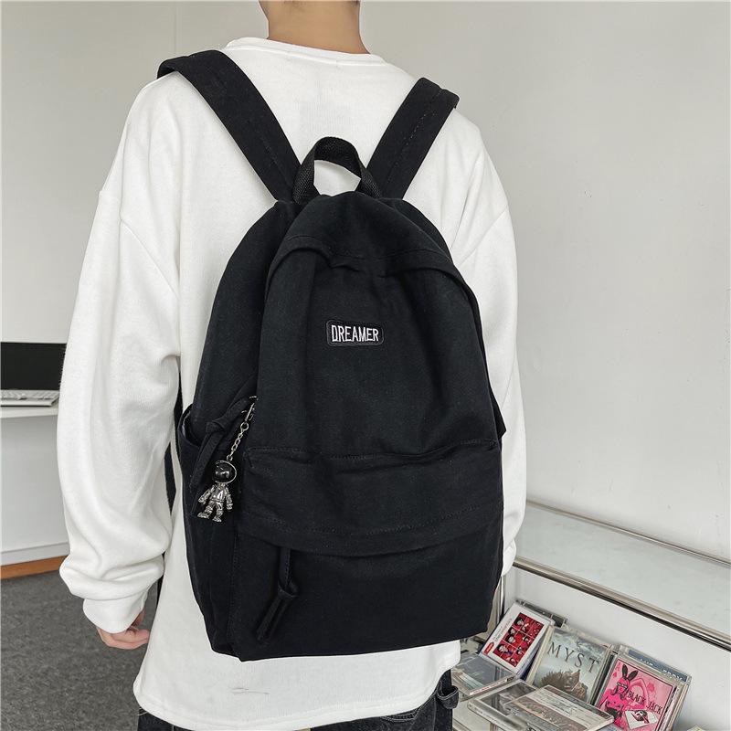 Men's Student Canvas Backpack - Japanese Style, Large Capacity, Ideal for College, High School, Travel