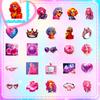 50 Pink Girl Y2K Stickers New Steam Wave Y2K Style Harajuku Girl Kawaii Trendy Toy Stickers