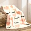 2026 New Arrivals Ultra-Soft Flannel Blanket with Abstract Eyelash Design Perfect for Couch Office Camping & Picnics All-Season Co