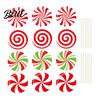 Spiral Candy Cane Party Supplies 12Pcs Christmas Yard Stakes Hollow Board Garden Decor with Metal Spikes Themed Seasonal Decorations Red White Green