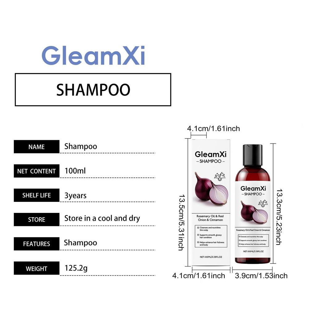 Red Onion Volumizing Shampoo for Frizz Control & Scalp Care, Gentle Cleansing for Smooth, Silky & Glossy Hair