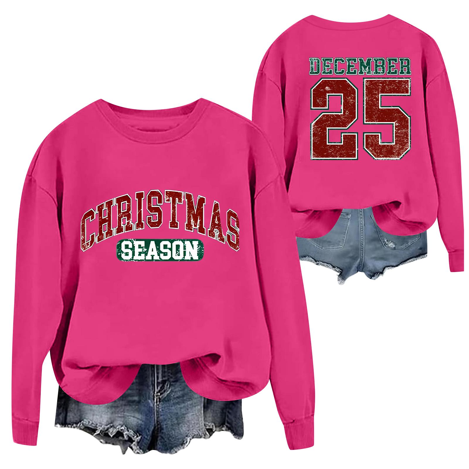 

Christmas T-Shirts And Sweatshirts, Women S Sweatshirts, Long-Sleeved Pullover Sweatshirts, Women S Long-Sleeved Tops S