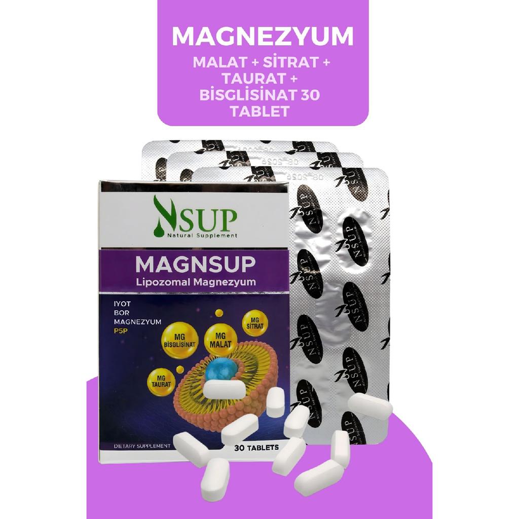 Mag Magnesium Complex: Malat, Citrat, Taurat und Bisglycinat – 30 Tabletten | Optimaler Support