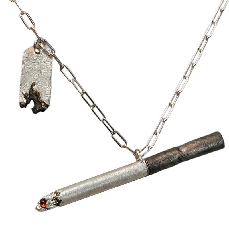 

Lonely Lgnited Cigarettes Necklace Hip Hop Punk Personalized Charm Pendant Necklace For Men Women Jewelry Accessories Gifts