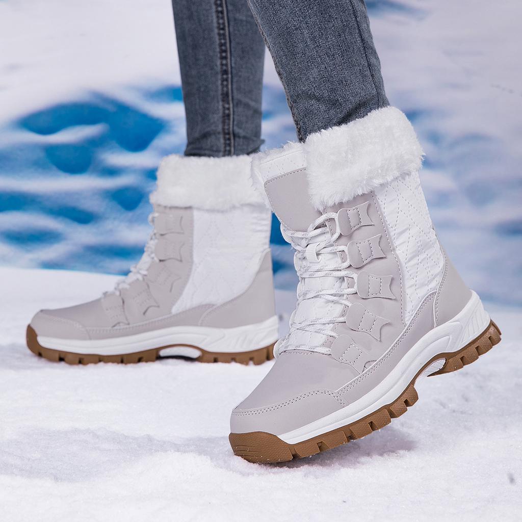 Women's Thickened Warm Non-tired Feet Thick Soles Heightened Comfortable Waterproof Non-slip Sports and Leisure Snow Boots Cotton Shoes