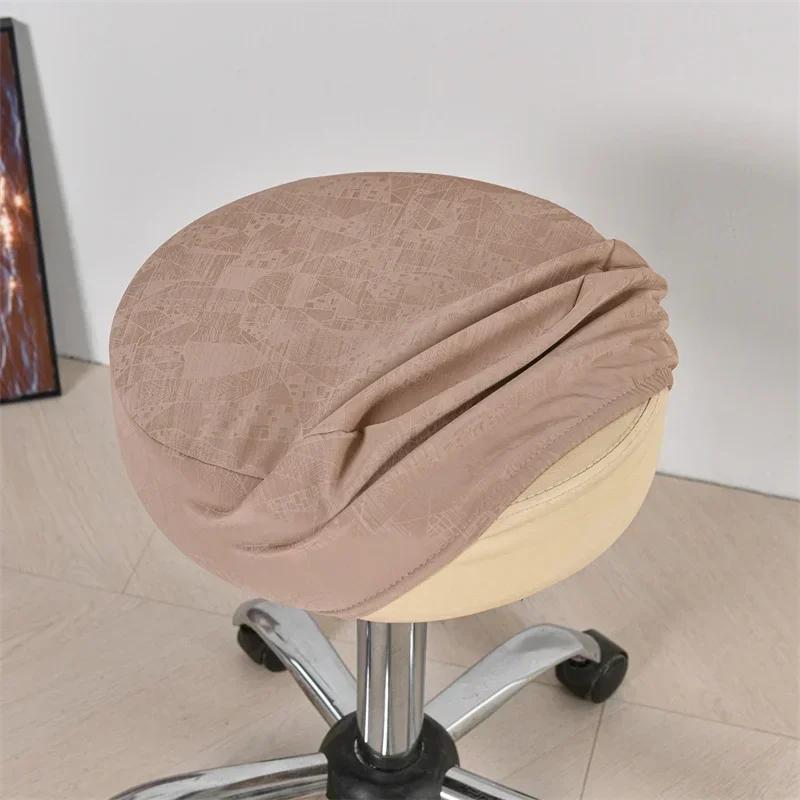 1Pc Pu Leather Dining Chair Covers Waterproof Round Stool Covers Removable Cafe Bar Chairs Protector Seat Covers Anti-Dirty