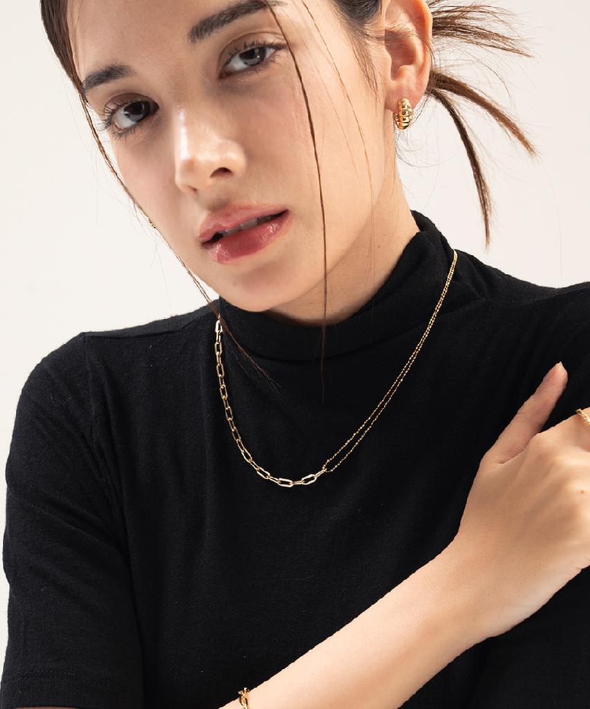 Jnui Dual Chain Necklace 14K Gold Plated