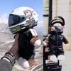 In Stock Motorcycle Bear Toy With Helmet Riding Motorcycle Pillion Case Collection Decoration Ornament Model Toy Birthday Gift