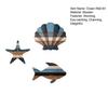 3 Pcs Wood Fish Shell Starfish Beach Wall Decor Rustic Nautical Lake House Hanging Sculpture Ocean Coastal Theme Wall Art for Bathroom Bedroom