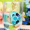 Turbot Fish Keychains Multicolour Enamel Crystal Fish Key Chains Holder Bag Pendant For Car Bag Charm