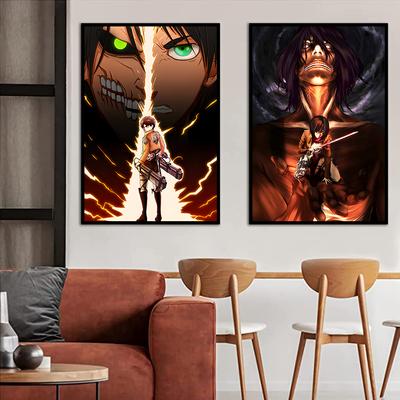 Anime Plakát Attack on Titan Levi Mikasa Allen Domácí Nástěnná malba Obraz na plátně Dětská ložnice Výzdoba obývacího pokoje Nástěnná malba