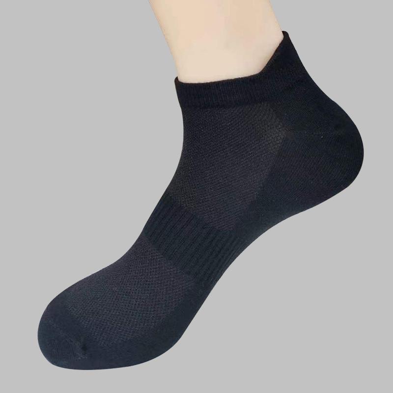 Men's Plus Size Summer Mesh Cotton Ankle Socks - Low Cut, Lightweight, Solid Color Sports Socks