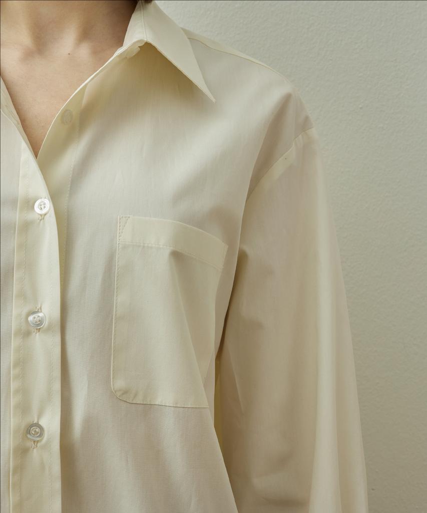STEP AROUND Classic Solid Shirt_Cream