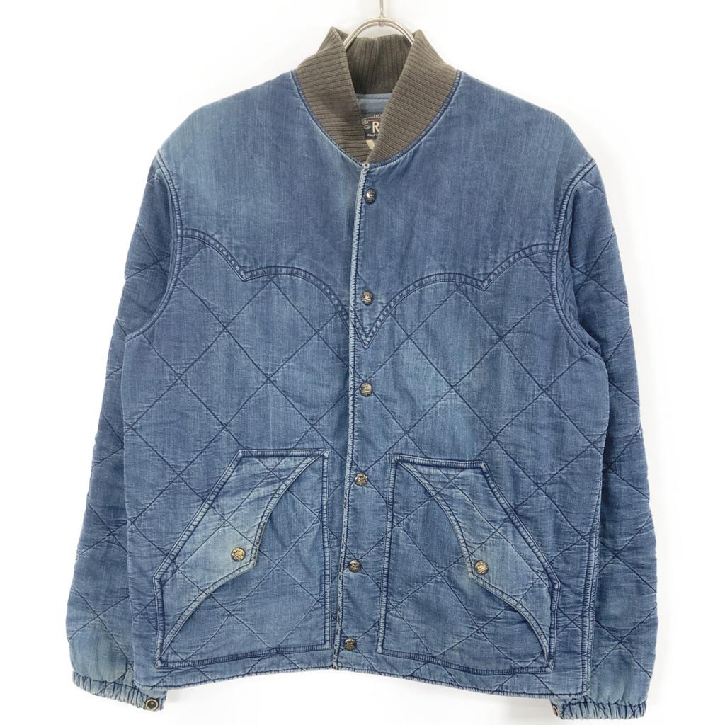 RRL Indigo Denim Quilted Twill Lunch Jacket Jacket M IndigoUsed