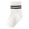 Baby Boys Crew Socks Autumn Children Boys Striped Thick Cotton Short Sock White Elementary Student Socks Infant Boys Ribbed Sock