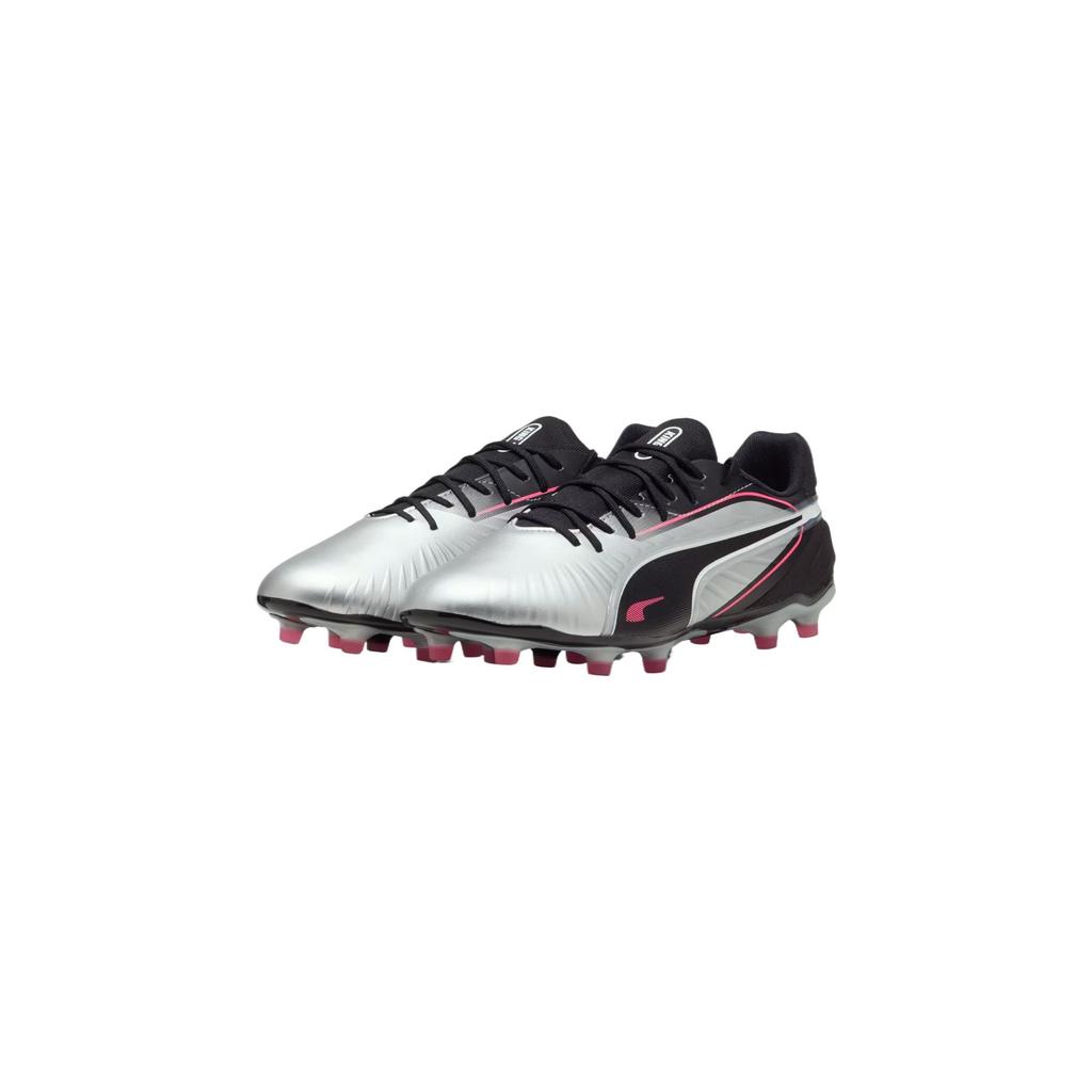 Puma KING MATCH Fabric Soccer Shoes Unisex Silver Black 108315-02