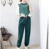 GMXIA Casual Sportswear Set for Women, Loose Summer Haren Long Pants, Short Sleeves, Student Two-piece Set