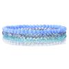 Set da 4 Pezzi Braccialetti Elastici con Perline di Cristallo Lucido Bohemien Facettati Colorati Braccialetti con Perline di Vetro di Cristallo Set di Braccialetti per Donne