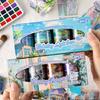 4 rolls/set Kawaii Ins Dream Silhouette Landscape PET Stickers DIY Diary Scrapbook Creative Collage Decoration Aesthetic Tape