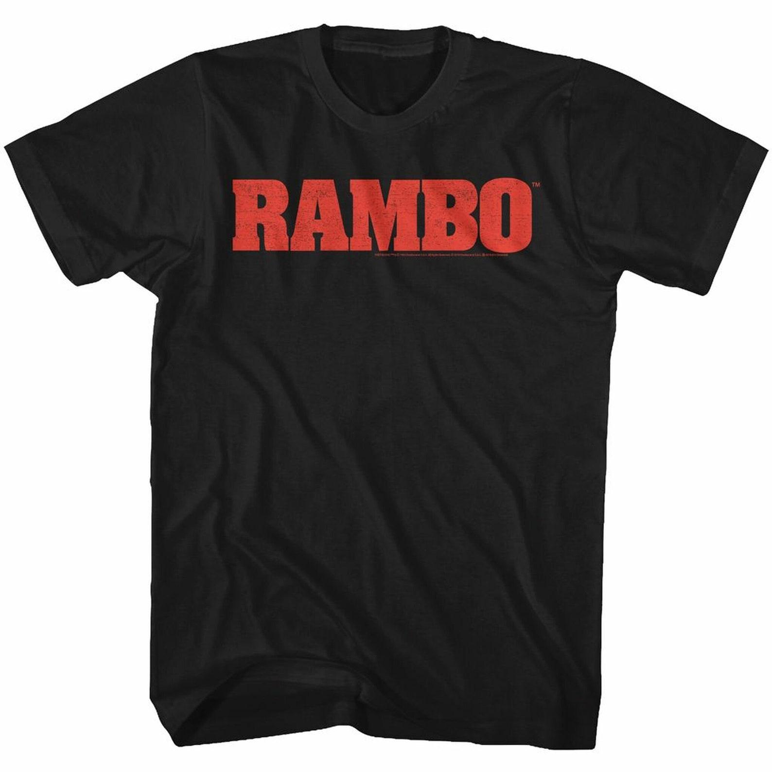 Rambo Rambo Logo Black Adult T-Shirt 4XL