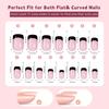 150Pcs Black French Tip Gel Nail Tips Short Coffin Shape Press on Nails Short for Women False Nails 15 Sizes