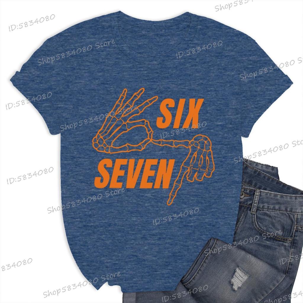 Six Seven Meme Halloween Shirt Funny Gift for Him Her Trend Halloween 6 7 Vintage Tee Unisex Women Internet Humor T Shirt