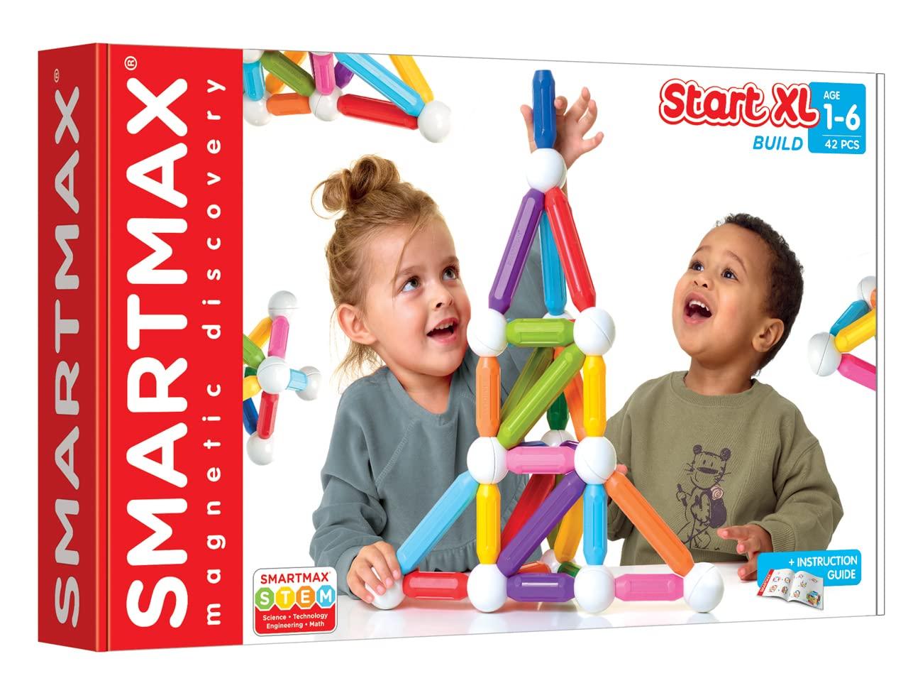 

SmartMax Magnetic Building Blocks for Toddlers, Build Starter, Big, 42 Pieces, SMX501, Authentic
